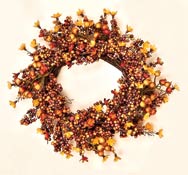 16" Leaf & Berry Wreath - WEATHERPROOF