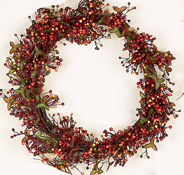 17" Pepper Berry Wreath - WEATHERPROOF-CLOSE OUT