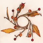 1.5" Acorn & Leaf Candle Ring