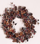 18" Natural Wreath w/ Frosted Berries