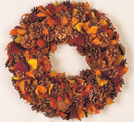 16" Pine Cone & Paperleaf Wreath