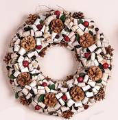 14" Birch Bark & Pine Cone Wreath