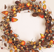 17" Natural Lantern/Pussywillow Wreath