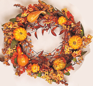 16" Gourd & Berry Wreath