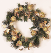 16" Glittered Fruit/Pine & Berry Wreath-CLOSE OUT