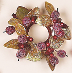 2" Gilded Leaf & Apple Candle Ring