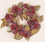 4" Gilded Leaf & Apple Candle Ring