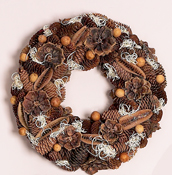14" Cone, Pod & Rafia Wreath