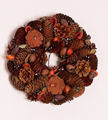 9" Pine Cone Wreath w/ Leaves