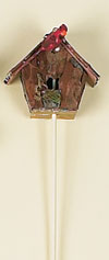 2.5" Birdhouse On 10" Pick