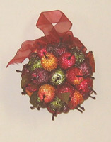 4" Beaded Fruit Ball Ornament-CLOSE OUT