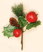 9" Apple/Cone/Pine & Leaf Pick