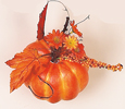 5" Pumpkin w/Leaves