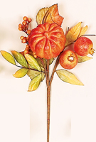 12" Gourd & Leaf Spray
