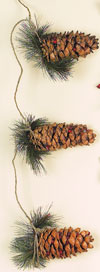 6 Large Cones w/Berries on String- 6'