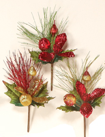 13" Glittered Apple & Pear Small Bush