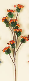 22" HW Berry Spray w/Leaves