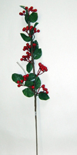 28" Red Berry &  Leaf Spray- CLOSE OUT