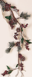6' Iced Cone/Pine & Berry Garland