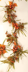 5' Fall Garland w/ Leaves & Pods