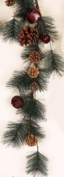 5' Pine/Cone & Bell Garland