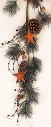 5' Pine/Cone/Berry & Rusty Star Garland