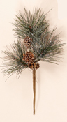 9" Snowy Pine & Cone Spray