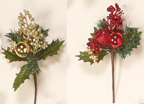 8" Glittered Xmas Pick