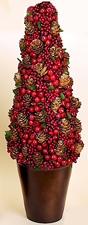 15.5" Berry/Seed & Cone Topiary