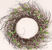 20" Twig/Berry & Flower Wreath