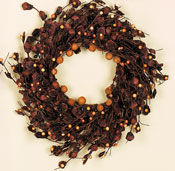 16" Cone Petal Wreath W/Berries-CLOSE OUT