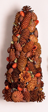 15.5" Pine Cone Tree w/ Leaves