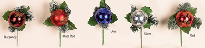 60mm Glitter Snowflake Xmas Ball Pick