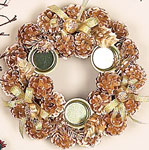8" Gold Xmas Candle Holder & Centerpiece - CLOSE OUT