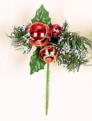Sm Holly Pine Xmas Ball Pick