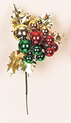 Holly Leaf & Xmas Balls Pick