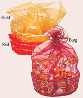 5" Organza Covered Basket