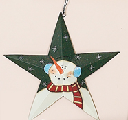 12" Barn Star Snowman with Earmuffs