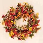 18" Weatherproof Floral Berry Wreath