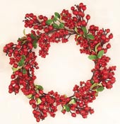 18" Weatherproof Berry Leaf Wreath