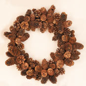18" Cone Wreath On Twig Base