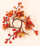 1.25" Maple Leaves & Berry Candle Ring