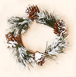2.25" Snowy PIne & Cone Candle Ring