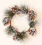 4.25" Snowy Pine & Cone Candle Ring
