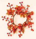 3.25" Maple Leaves & Berry Candle Ring 