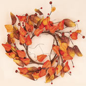 13" Orange Lantern Wreath