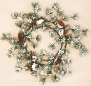 27" Snowy Pine & Cone Wreath