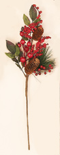 22" Weatherproof Berry Pine Leaves Spray