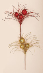 17" Glitter Pomegranate & Needle Spray