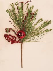 19" Glitter Floral & Bell Spray